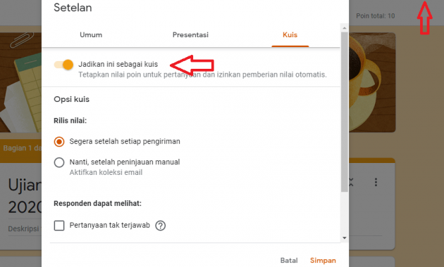 Seting Google Form Untuk Ujian Online