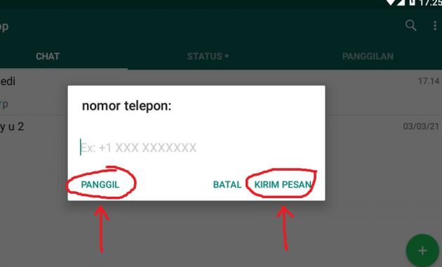 cara chat dan telepon whatsapp tanpa simpan nomor hp