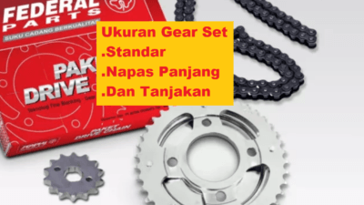 Ukuran Gear Set Motor Standar, Untuk Napas Panjang & Tanjakan